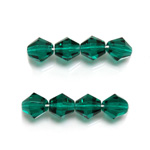 Czech Glass Fire Polished Bead - Bicone 08MM EMERALD