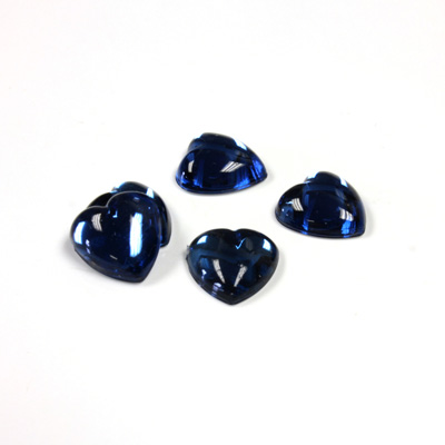 Plastic Flat Back Foiled Cabochon - Heart 11x10MM MONTANA