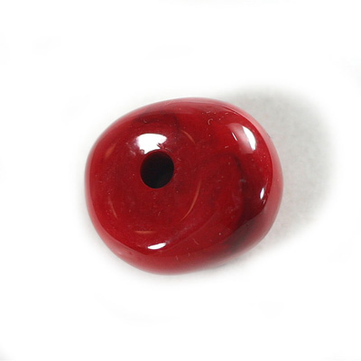 Plastic  Bead - Mixed Color Smooth Abstract 25x22MM RED CORAL MATRIX