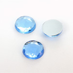 Plastic Flat Back Foiled Rauten Rose Rhinestone - Round 15MM LT SAPPHIRE