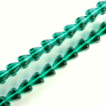 Czech Pressed Glass Bead - Smooth Pyramid 08x7MM EMERALD