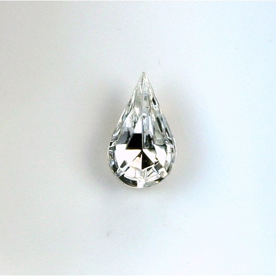 Glass Point Back Foiled Tin Table Cut (TTC) Stone - Pear 13x7.8MM CRYSTAL