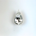 Glass Point Back Foiled Tin Table Cut (TTC) Stone - Pear 13x7.8MM CRYSTAL