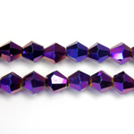 Chinese Cut Crystal Bead - Bicone 06x6MM PURPLE METALLIC
