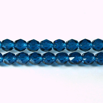 Czech Glass Fire Polish Bead - Round 06MM CAPRI BLUE