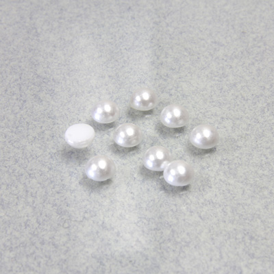 Czech Glass Cabochon Pearl - Round 02MM WHITE