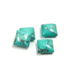 Gemstone Cabochon - Square 08x8MM HOWLITE DYED CHINESE TURQ