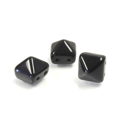 Preciosa Czech Pressed Glass 2-Hole Bead - Pyramid Studs 08x8MM JET