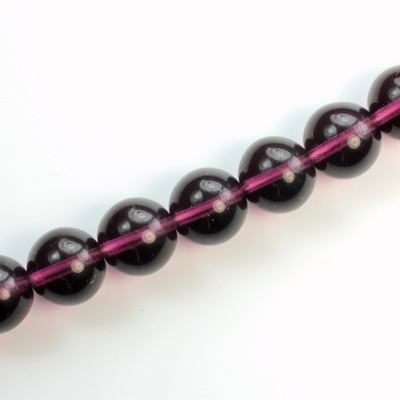 Czech Pressed Glass Bead - Smooth Round 10MM AMETHYST