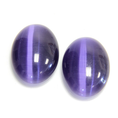 Fiber-Optic Cabochon - Oval 25x18MM CAT'S EYE TANZANITE