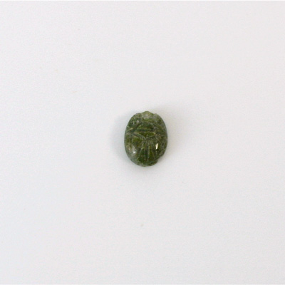 Gemstone Flat Back Carved Scarab 08x6MM EPIDOTE