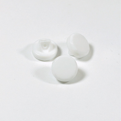 Glass Button - Cut & Polished Top Round 11MM CHALKWHITE