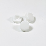 Glass Button - Cut & Polished Top Round 11MM CHALKWHITE