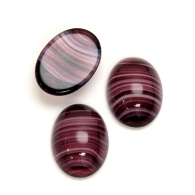 Glass Medium Dome Cabochon - Oval 18x13MM PORPHYR AMETHYST