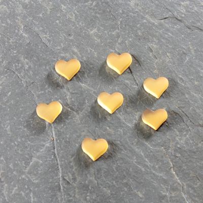 Glass Buff Top Foiled Cabochon - Heart 05MM MATTE TOPAZ