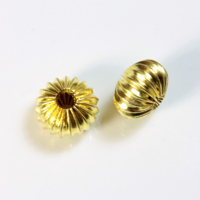 Brass Corrugated Bead - Standard Rondelle 12x8MM RAW