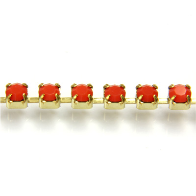 Preciosa MAXIMA Crystal Rhinestone Cup Chain - PP18 (SS8.5) CORAL-RAW