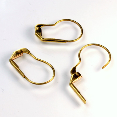 Brass Earwire 19MM Leverback Kidney Shaped with no Loop