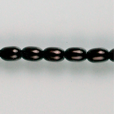 Czech Glass Pearl Bead - Oval 06x4MM CHOCOLATE 14325