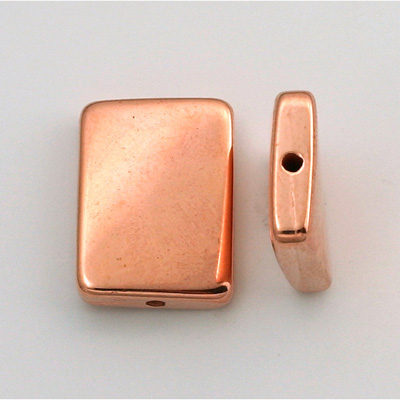 Metalized Plastic Smooth Bead - Cushion Lentil 20x15MM COPPER