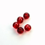Czech Pressed Glass Large Hole Bead - Round 08MM RUBY