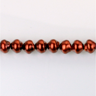 Czech Glass Pearl Bead - Snail Shell 06MM DARK COPPER 14322