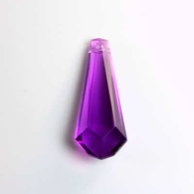 Plastic Pendant -Transparent Faceted Fancy 33x12MM AMETHYST