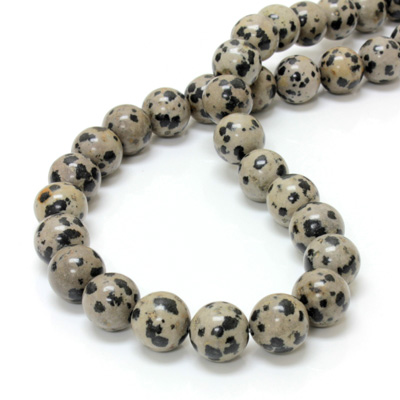 Gemstone Bead - Smooth Round 12MM DALMATION