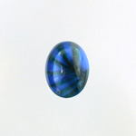 Glass Medium Dome Lampwork Cabochon - Oval 18x13MM BLUE SWIRL (02953)