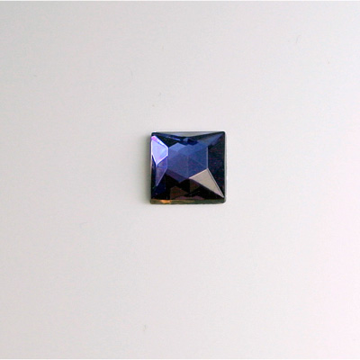 Glass Flat Back Foiled Rauten Rose - Square  08x8MM BERMUDA BLUE Coated