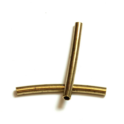 Brass Curved Bead - Hollow Tube 22x2MM RAW