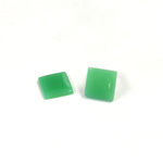 Glass Low Dome Buff Top Cabochon - Square 08x8MM CHRYSOPHRASE