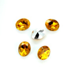 Plastic Point Back Foiled Stone - Oval 10x8MM TOPAZ