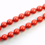 Czech Pressed Glass Bead - Smooth Round 08MM COATED RED JASPER