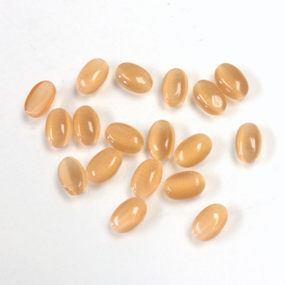 Fiber-Optic Cabochon - Oval 06x4MM CAT'S EYE COPPER