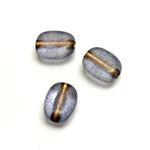 Plastic Bead - Bronze Lined Veggie Color Smooth Flat Keg 13x10MM  MATTE SAPPHIRE