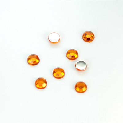 Plastic Flat Back Foiled Rose Cut Rhinestone - Round 05MM (21ss)  TOPAZ