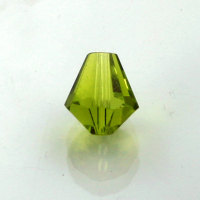 Chinese Cut Crystal Bead - Cone 10x9MM OLIVINE