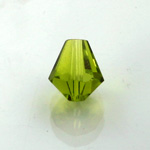 Chinese Cut Crystal Bead - Cone 08x7MM OLIVINE
