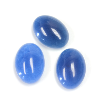 Gemstone Flat Back Cabochon - Oval 18x13MM QUARTZ DYED #39 BLUE
