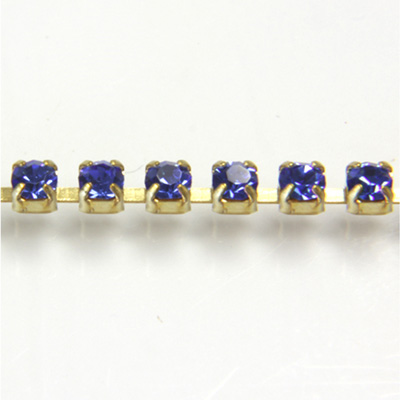 Preciosa Crystal Rhinestone Cup Chain - PP18 (SS8.5) SAPPHIRE-RAW