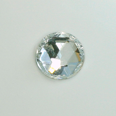 Glass Flat Back Foiled Rauten Rose - Round 16MM CRYSTAL