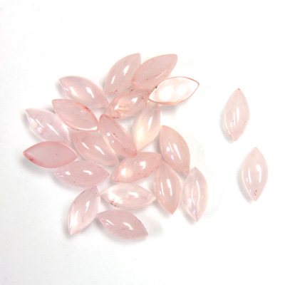 Gemstone Cabochon - Navette 08x4MM ROSE QUARTZ