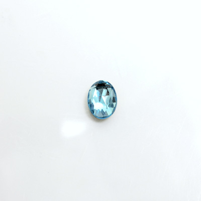 Glass Flat Back Foiled Rauten Rose - Oval 08x6MM AQUA