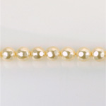 Czech Glass Pearl Bead - Round Faceted Golf 6MM CREME 70414