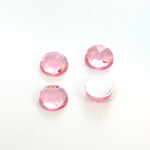 Plastic Flat Back Foiled Rauten Rose Rhinestone - Round 10MM LT ROSE