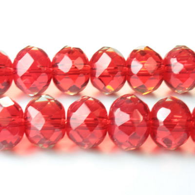 Chinese Cut Crystal Bead - Rondelle 08x10MM LIGHT SIAM RUBY