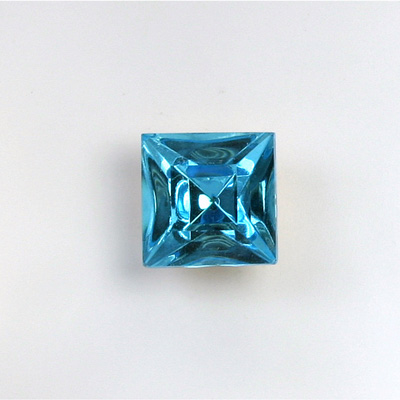 Glass Point Back Foiled Tin Table Cut (TTC) Stone - Square 10x10MM AQUA