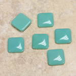 Glass Low Dome Cabochon Opaque - Square Antique 10x10MM TURQUOISE