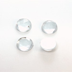 Plastic Flat Back Foiled Rauten Rose Rhinestone - Round 12MM CRYSTAL